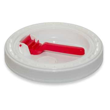 5 Gallon Screw Top Poly Pail Lid, Flexspout ®, UN Rated, White