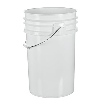 6 gallon white plastic open head pail