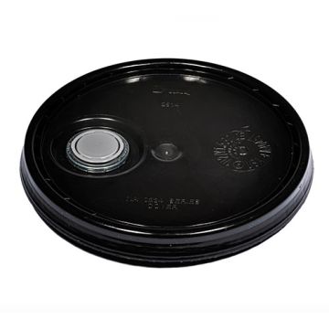 Plastic Pail Lid with Rieke® FLEXSPOUT® and Tear Tab - Black