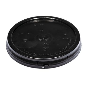 Plain Plastic Pail Lid with Tear Tab - Black