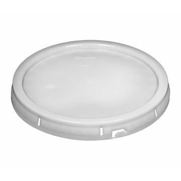 Plain 7 Gallon Plastic Pail Lid with Tear Tab - Natural