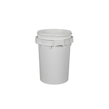 10.7 Gallon Screw Top Plastic Pail, UN Rated, White