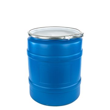 20 Gallon Plastic Drum, Open Head, UN Rated, Lever Cover - Blue