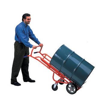 Ergonomic Drum Truck - Moldon Rubber Wheels - Swivel Casters