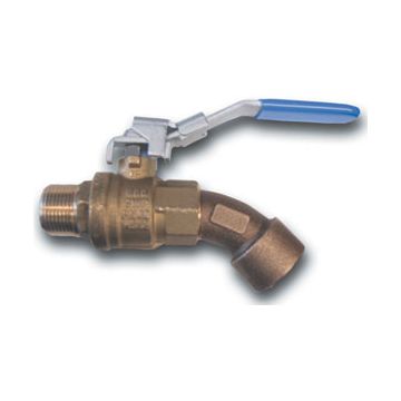Brass Ball Valve Style Barrel Faucet - 3/4 Inch NPT Inlet/Outlet