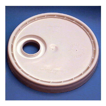 Plastic Pail Lid with Screw Cap Opening UN Rated - White