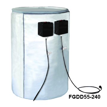 Full Coverage Insulated Steel Drum Heater - Dual Zone