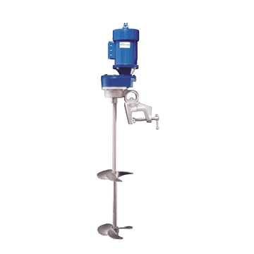 High Power Portable 1/4 HP TEFC Open-Head Drum Mixer - 2 Props 8 Inch Dia
