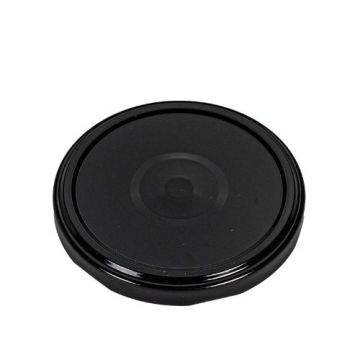 82mm Black Metal Lug Cap - Plastisol Liner