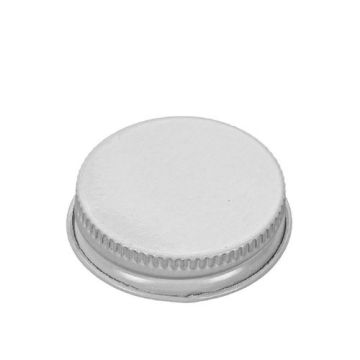 38-400 White Metal Screw Cap - Plastisol Liner