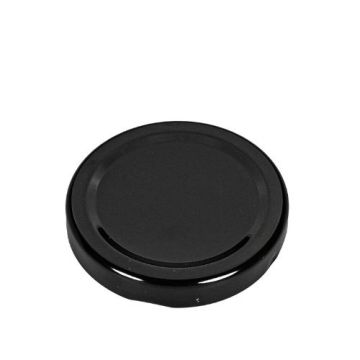 58mm Black Metal Lug Cap - Plastisol Liner