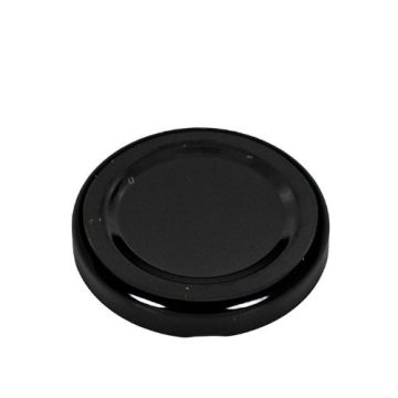 48mm Black Metal Lug Cap - Plastisol Liner