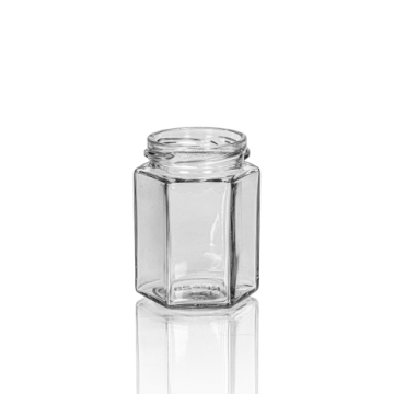 6.4 oz Clear Glass Hexagon Jar, 58mm
