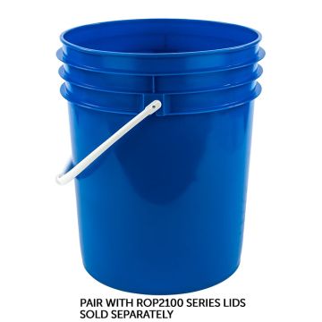 5 gallon blue pail with plastic handle