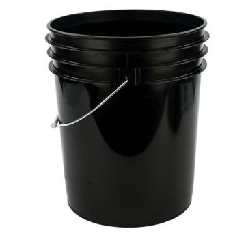 5 Gallon Open Head Pail, HDPE Plastic– Black