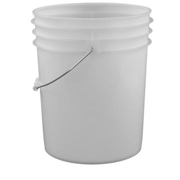 5 Gallon Open Head Pail, HDPE Plastic – Natural