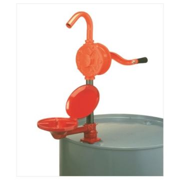 Economical Rotary Drum Pump With Curved Spout And Drip Pan - 48 Inch PVC Hose