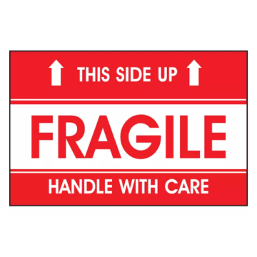 Fragile This Side UP Label