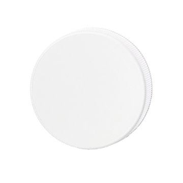 38-400 White PP Ribbed Matte Top Continuous Thread Cap - Pressure Sensitive Liner