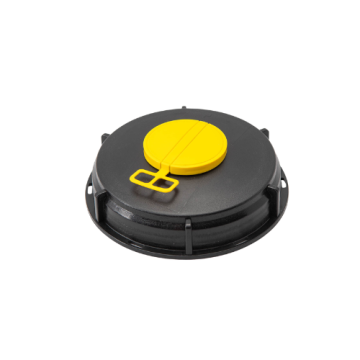 6" Lid, 2" Vented NPT Bung, Yellow Cap Seal