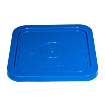 4 Gallon Square Plastic Pail Snap On Lid - Blue