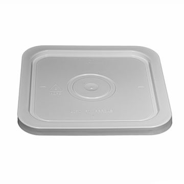 4 Gallon Square Plastic Pail Snap On Lid - White