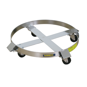 30 Gallon Stainless Steel Drum Dolly, Rubber Wheels - 900 lb. Capacity