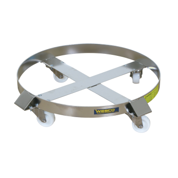 55 Gallon Stainless Steel Drum Dolly, PP Wheels - 1000 lb. Capacity