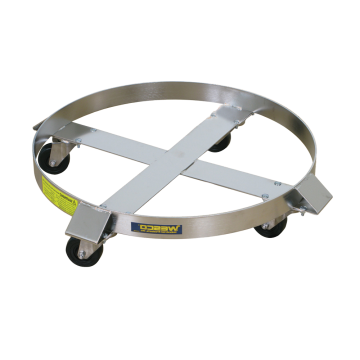 85 Gallon Stainless Steel Drum Dolly, Rubber Wheels - 900 lb. Capacity