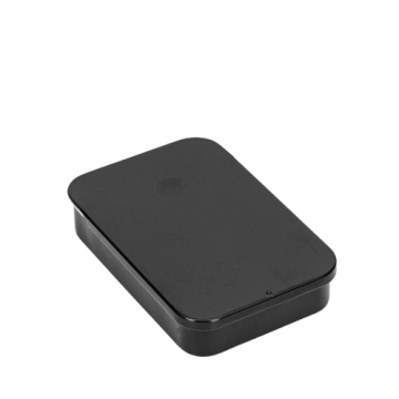Large Black Metal Slide Top Tin