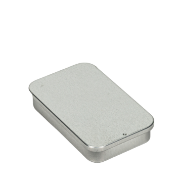 Medium Silver Metal Slide Top Tin