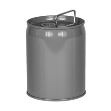 1 Gallon Steel Pail, Closed Head, Unlined, Gray, No Plug
