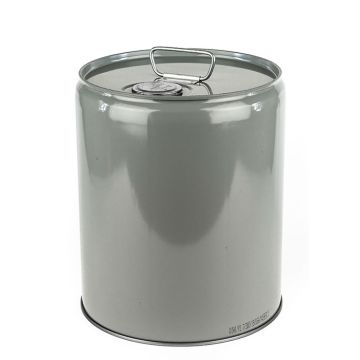 5 Gallon Closed Head Steel Pail with Flexspout - Gray