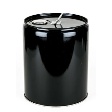 Black tight head pail with flexspout opening