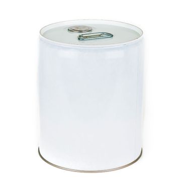 White 5 Gallon Tight head Pail with flexspout opening