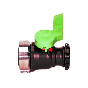2 Inch Polypropylene Agriculture Ball Valve, 75 mm Aluminum Collar, Viton Gasket
