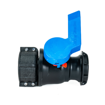2 Inch QD Drilled Ball Valve, 62 mm PP Collar, PE Gasket