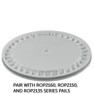 RightPail ™ 5 Gallon Snap On Plastic Pail Lid – White