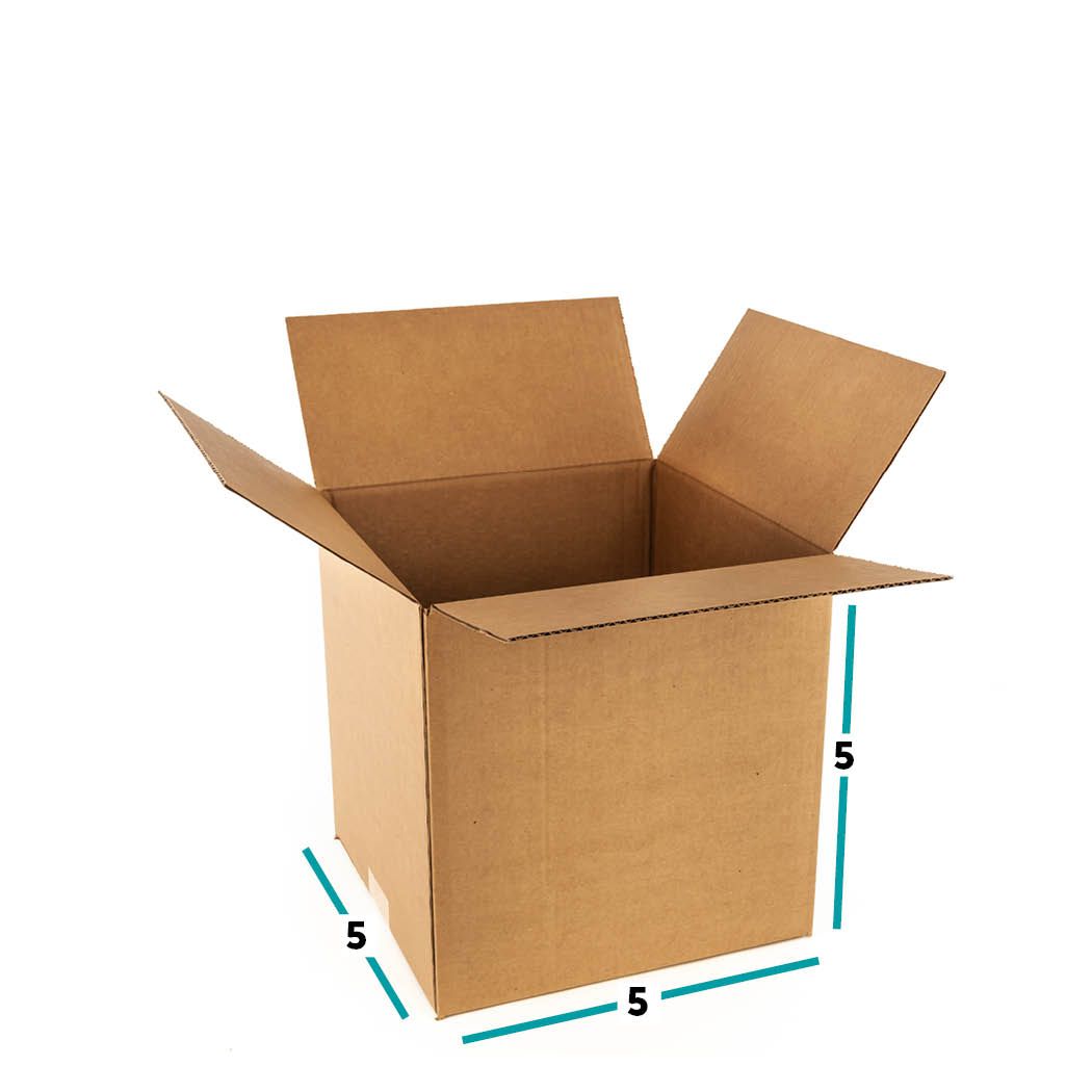 SB555 5x5x5 Box, Single Wall 32 ECT, Kraft Corrugated - Basco USA