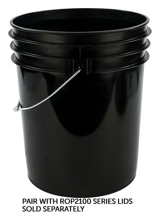 ROP2150BK-M RightPail ™ 5 Gallon Plastic Bucket, Open Head, Metal