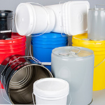 plastic and steel buckets