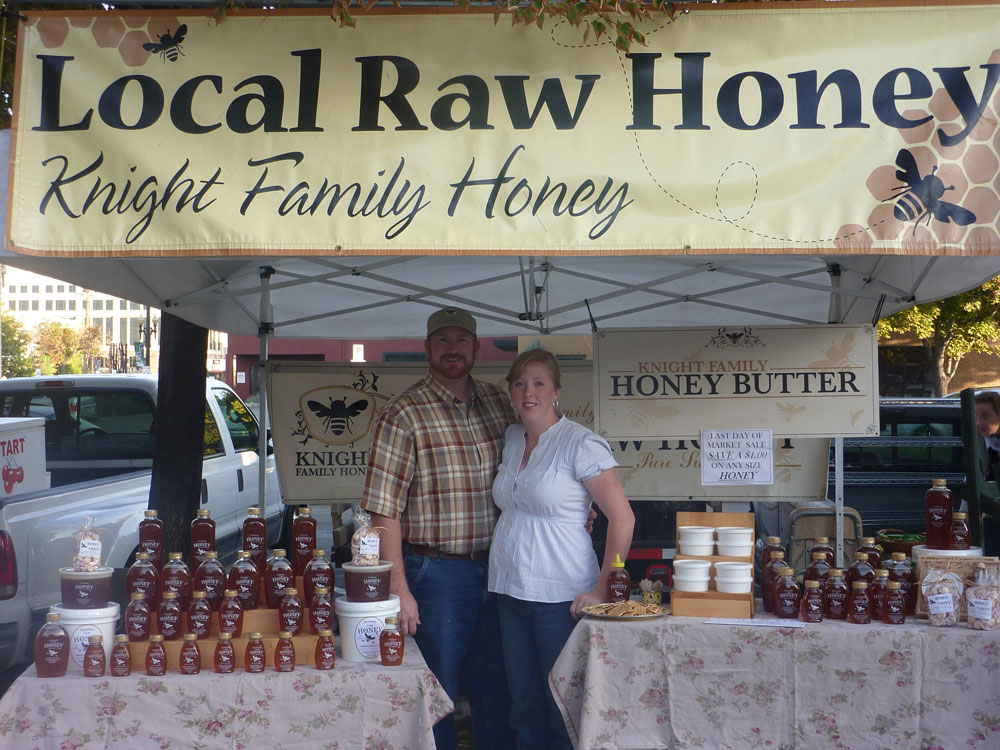 Beekeper and his wife with honey butter