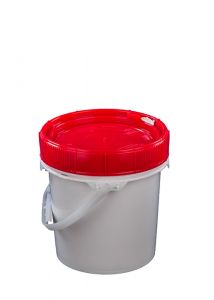 Life Latch® New Generation 1.25 Gallon Plastic Pail with Red Screw Top Lid