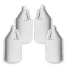 1 Gallon Round Plastic Bottles - White, 4 Pack