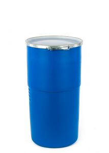 14 Gallon Plastic Drum, Open Head, UN Rated, Lever Lock - Blue