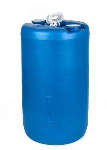 20 Gallon Plastic Drum, Blue, Closed Head, UN Rated, 2 Handles