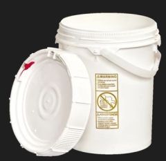 5 gallon nestable pail with salvage label