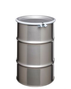 30 Gallon UN Rated Open Head Stainless Steel Drum with Bolt Ring