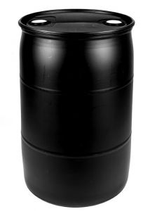 Black 55 gallon drum
