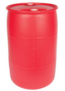 55  Gallon Red Plastic Drum